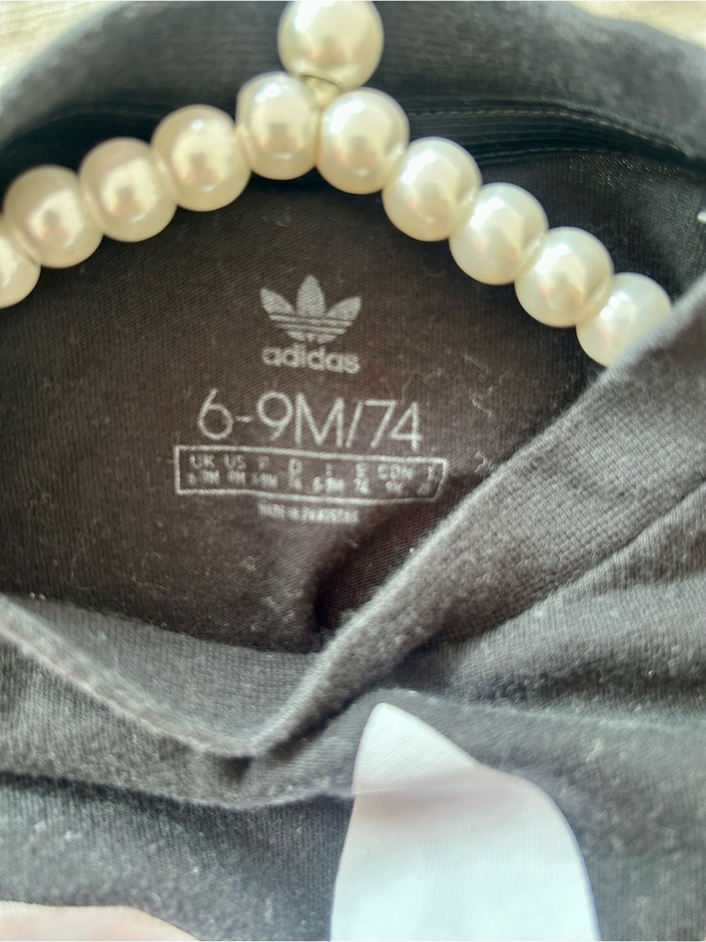 adidas Black Kids Tee with White Trefoil Logo - Picture 3 of 3